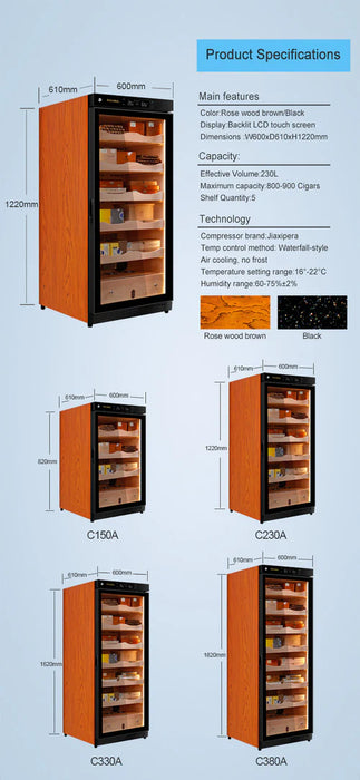 Raching | C380A | Climate Controlled Cigar Humidor
