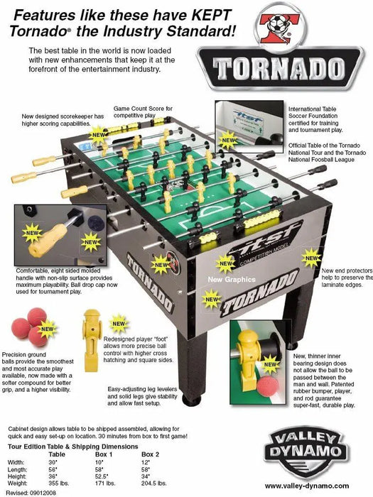 Tornado | T3000 Tournament Foosball Table in Silver/Platinum